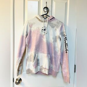 Hollister Pastel Tie-Dye Logo Hoodie in Pink & Cream Women’s M